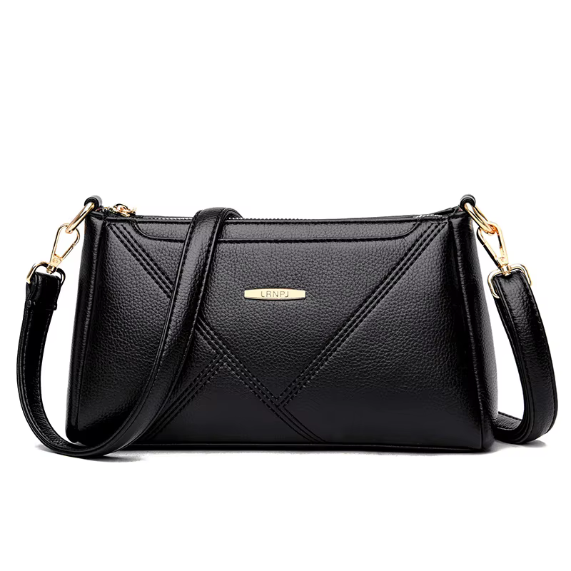 new soft double-deck stylish handbags Lady Casual hand Bags Lady Design Shoulder Purses For Ladies